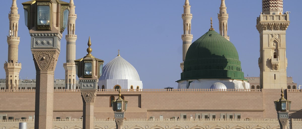 The green dome of the Prophet’s Mosque in Medina